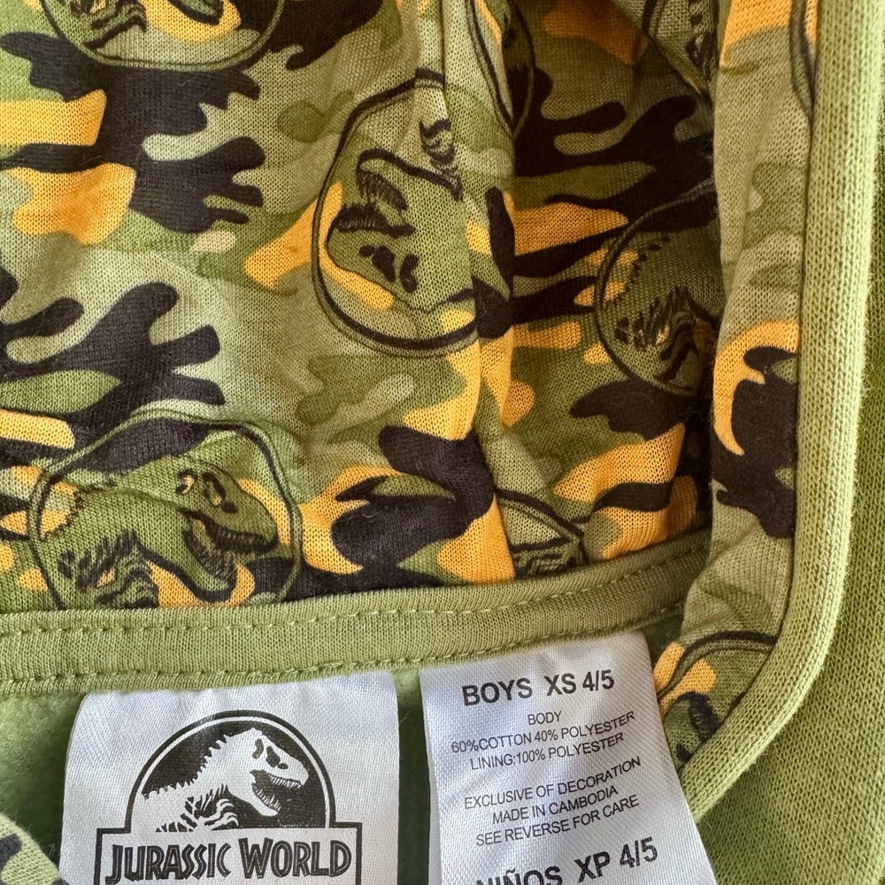 Green Dinosaur Hoodie and Black Pants Set (Boys 4/5) NWT - Picture 2 of 3